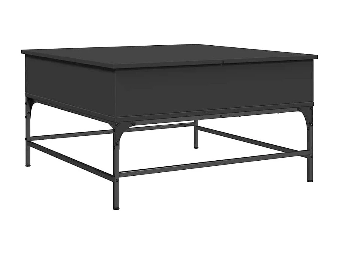 Couchtisch Schwarz 80x80x45 cm Holzwerkstoff und Metall