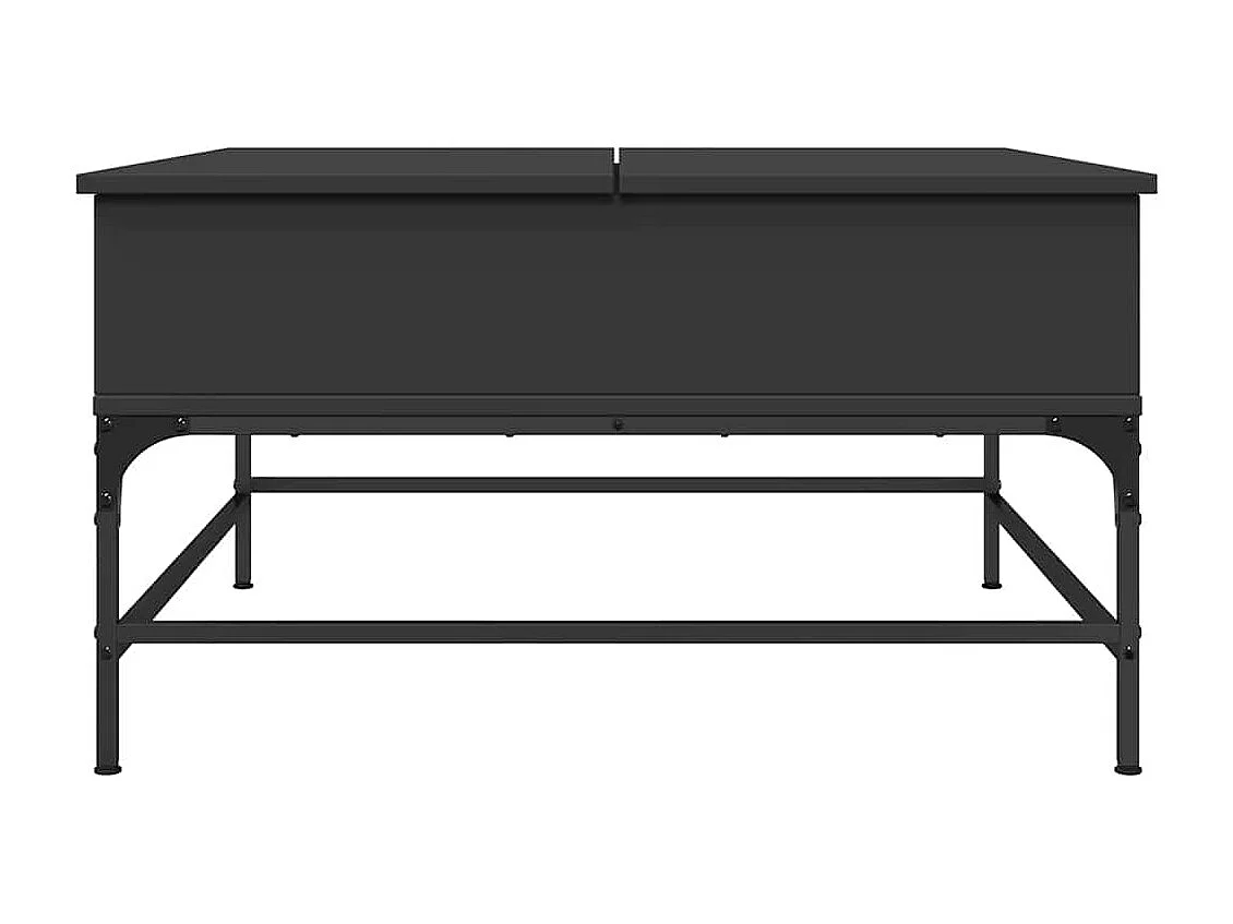 Couchtisch Schwarz 80x80x45 cm Holzwerkstoff und Metall