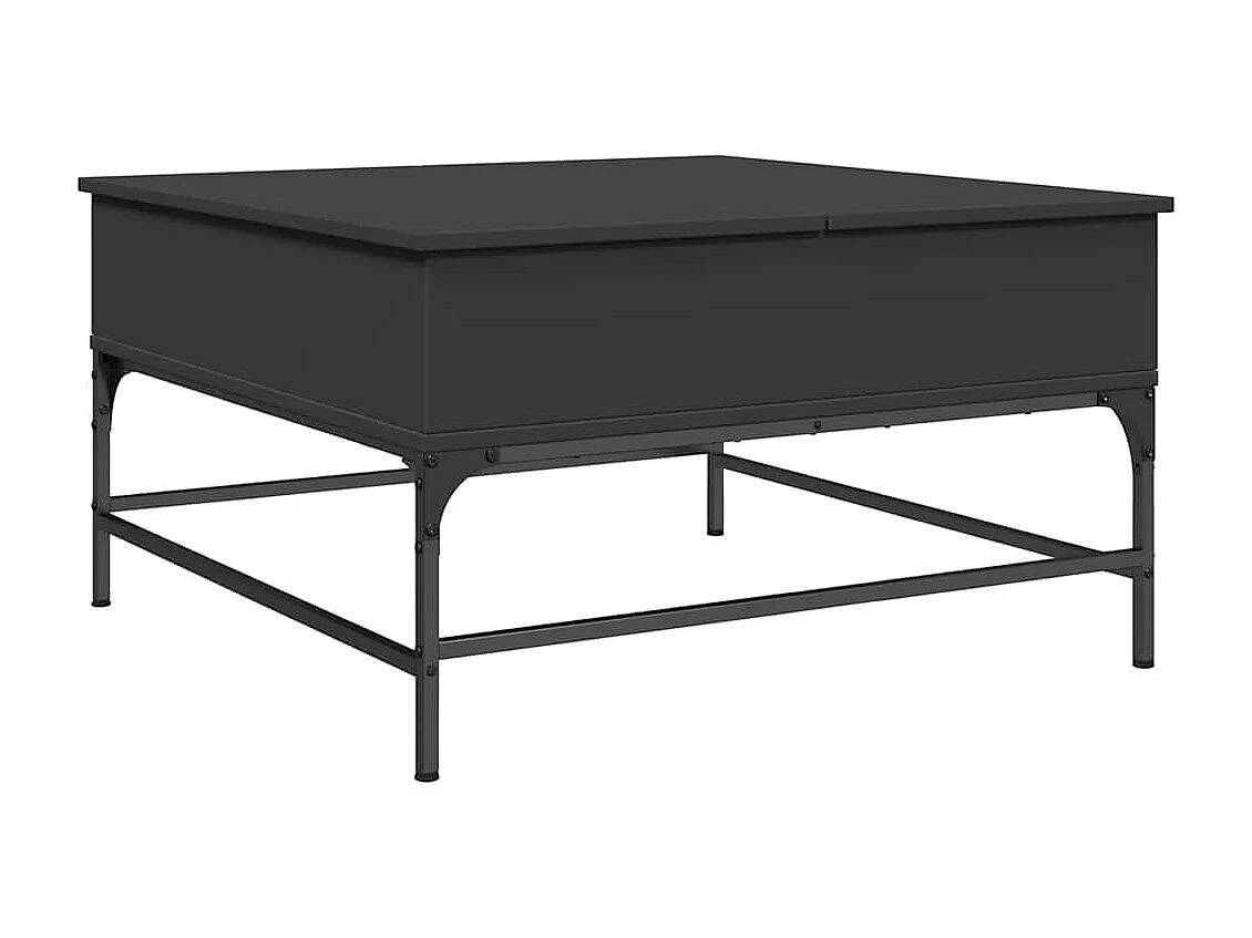 Couchtisch Schwarz 80x80x45 cm Holzwerkstoff und Metall