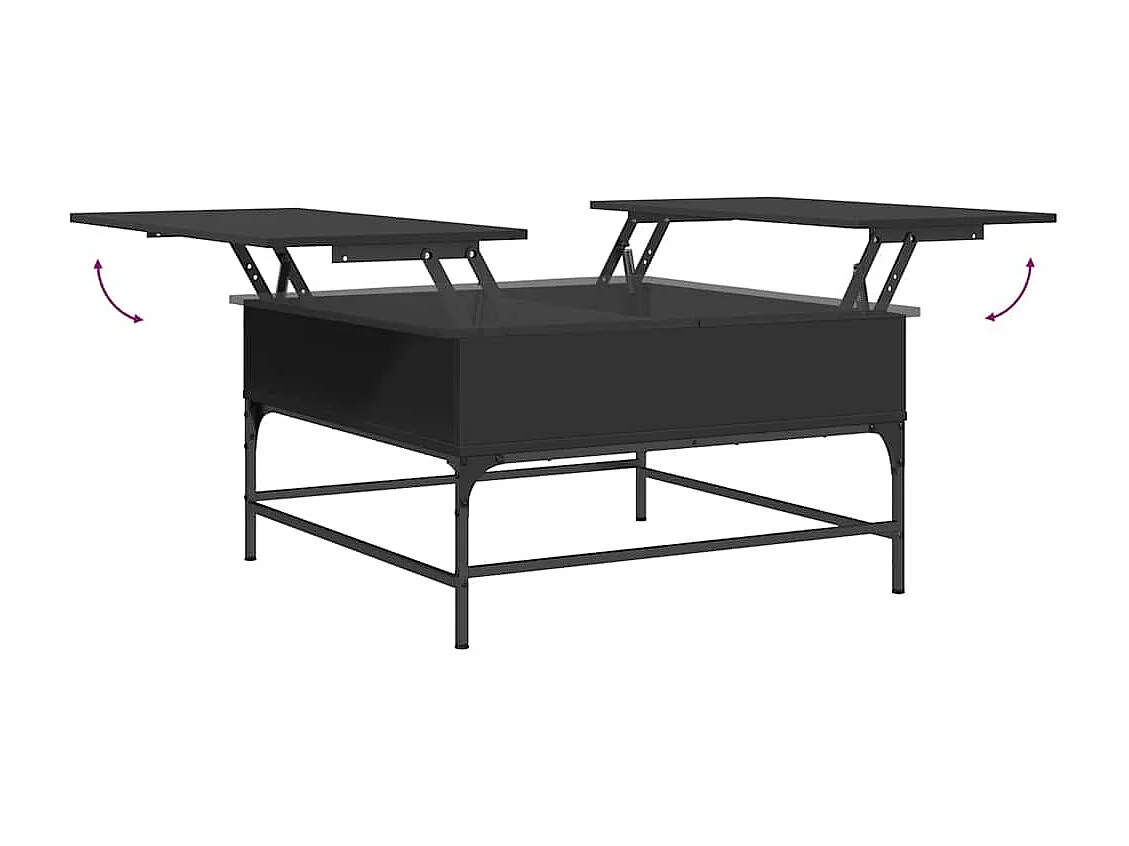 Couchtisch Schwarz 80x80x45 cm Holzwerkstoff und Metall
