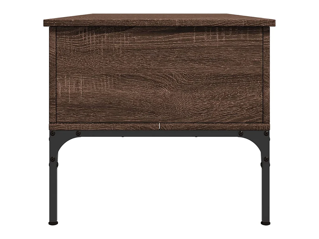 Table basse chêne marron 100x50x45cm bois d'ingénierie et métal