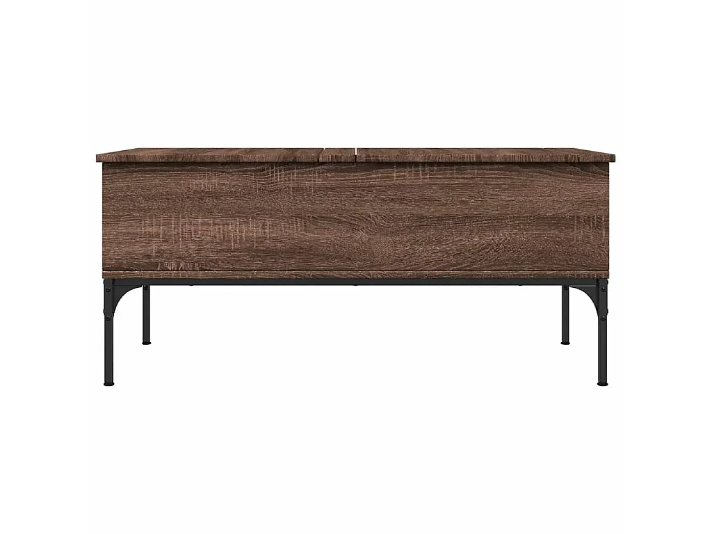 Couchtisch Braun Eichen-Optik 100x50x45 cm Holzwerkstoff Metall