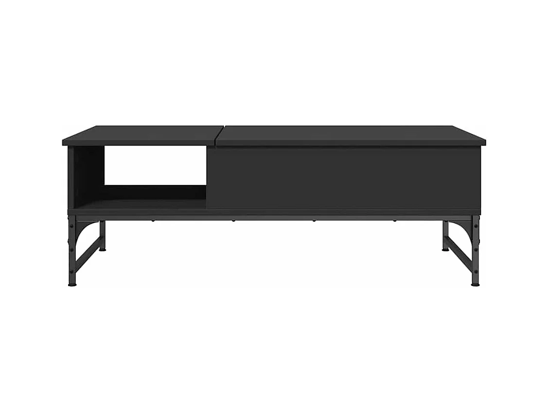 Salontafel 100x50x35 cm bewerkt hout en metaal zwart
