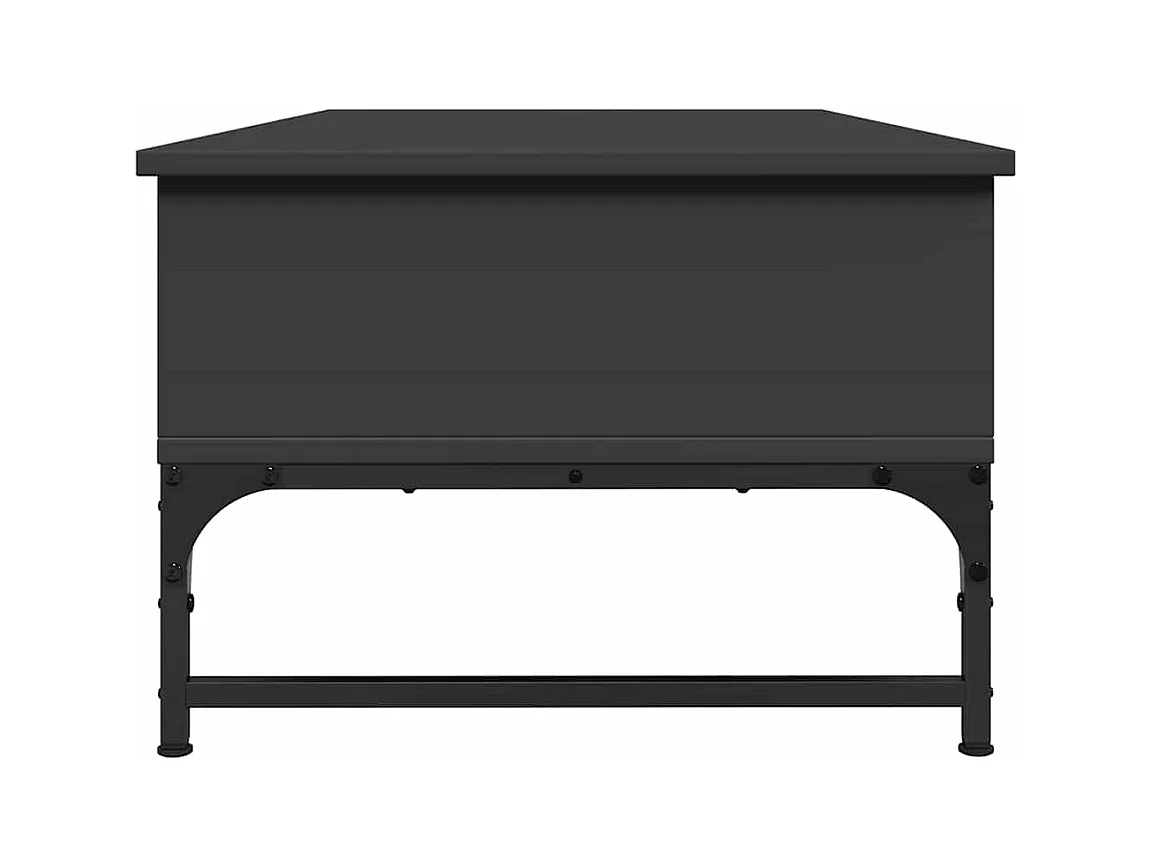 Salontafel 100x50x35 cm bewerkt hout en metaal zwart