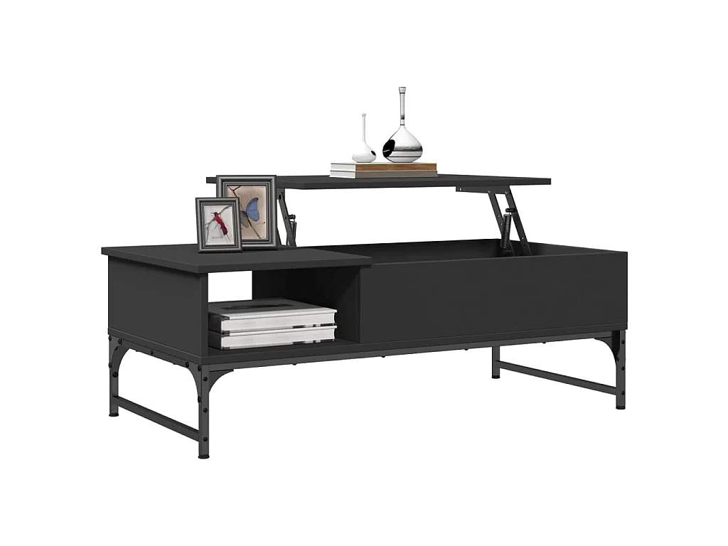 Mesa de centro 100x50x35 cm derivados de madeira/metal preto