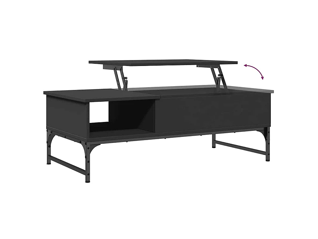 Mesa de centro 100x50x35 cm derivados de madeira/metal preto
