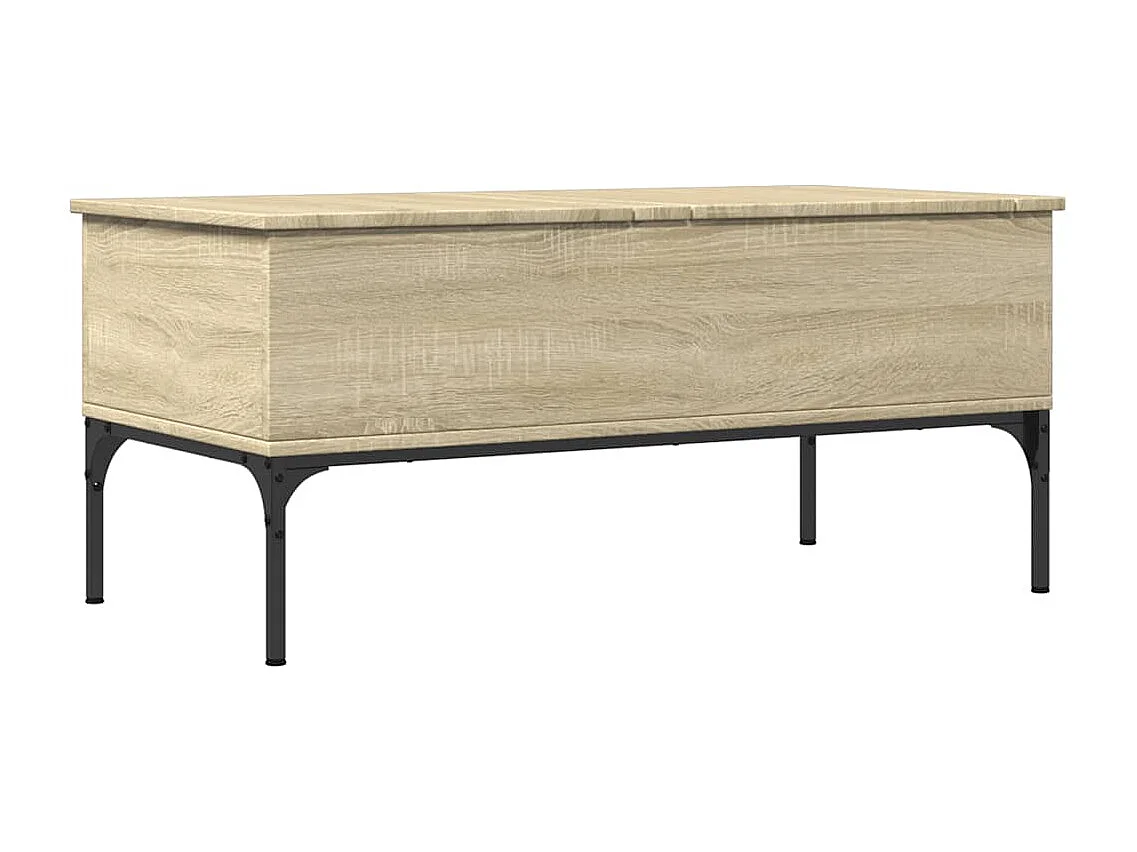 Tavolino Rovere Sonoma 100x50x45 cm Legno Multistrato e Metallo