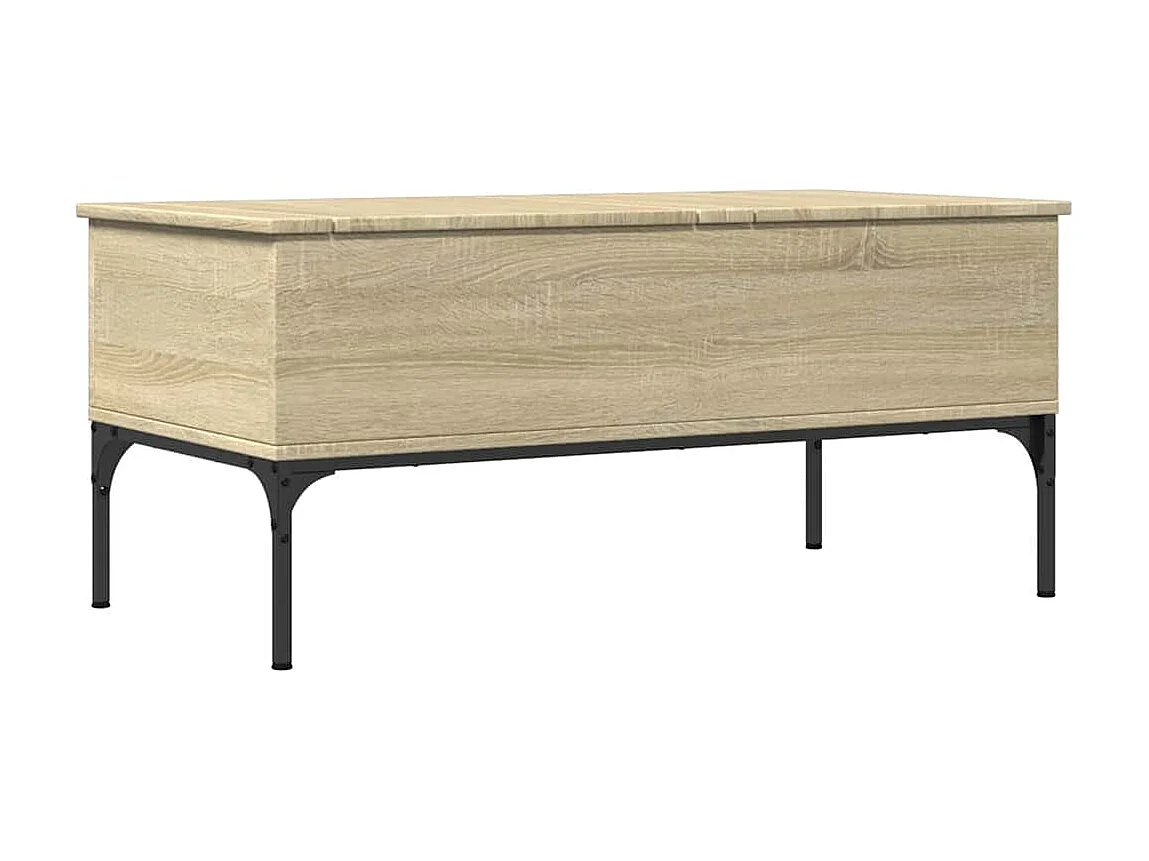 Tavolino Rovere Sonoma 100x50x45 cm Legno Multistrato e Metallo