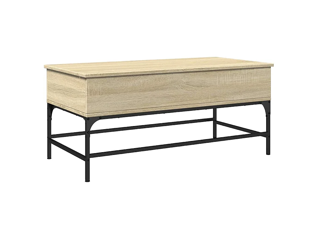Salontafel 100x50x45 cm bewerkt hout en metaal sonoma eiken