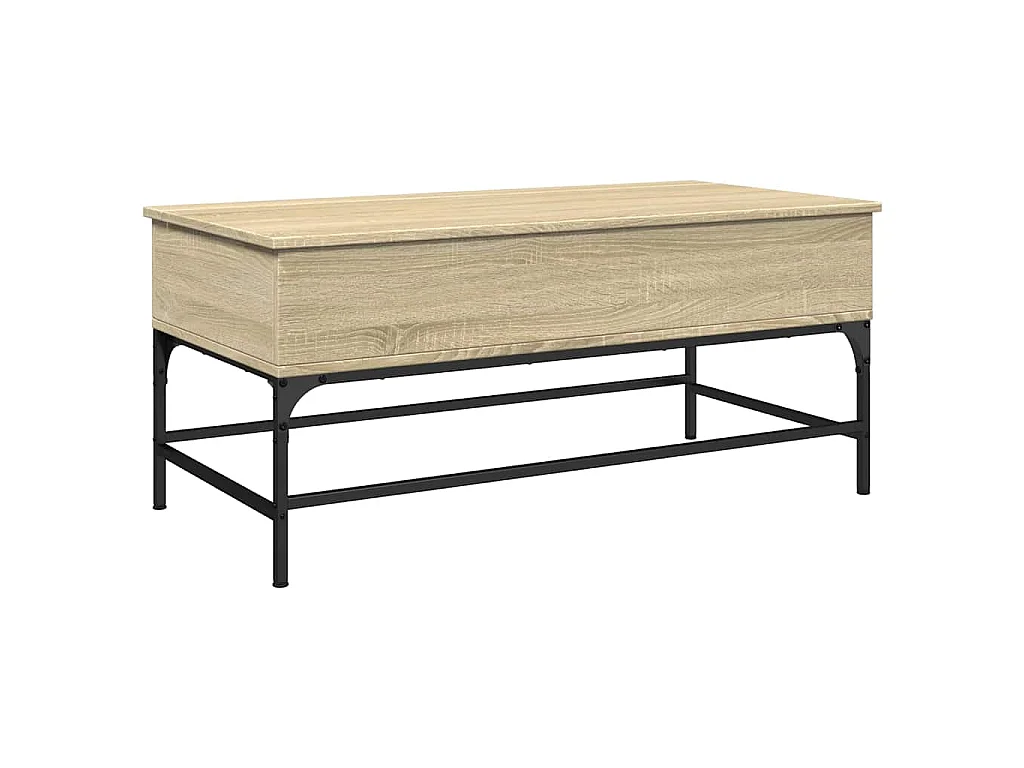 Salontafel 100x50x45 cm bewerkt hout en metaal sonoma eiken