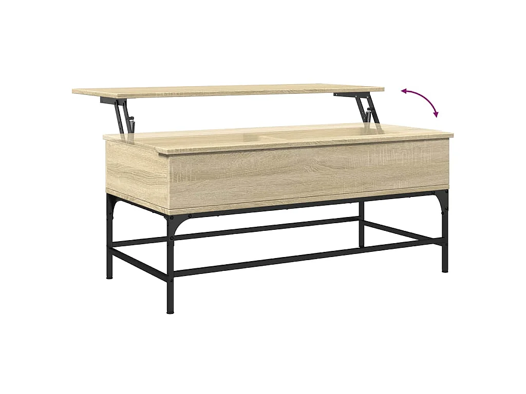 Salontafel 100x50x45 cm bewerkt hout en metaal sonoma eiken