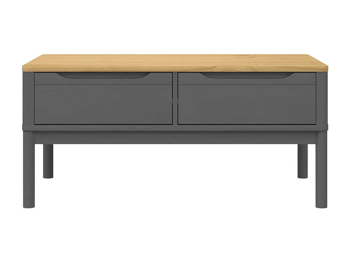 Mesa de centro FLORO madera maciza de pino gris 99x55,5x45 cm
