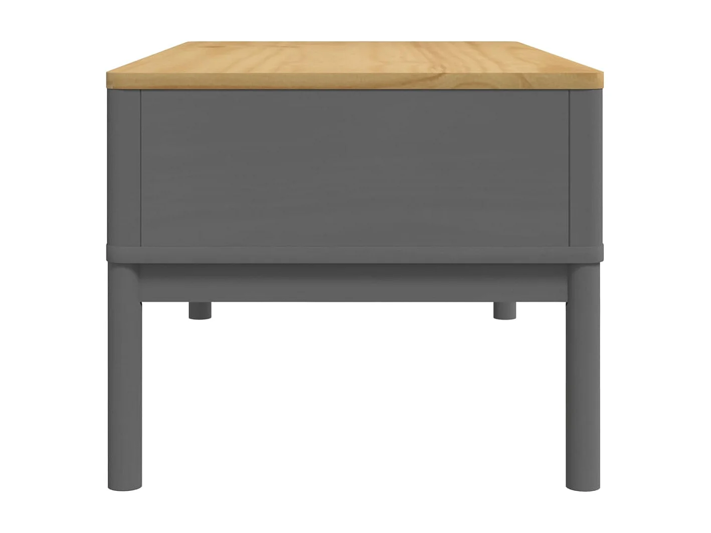 Mesa de centro FLORO madera maciza de pino gris 99x55,5x45 cm