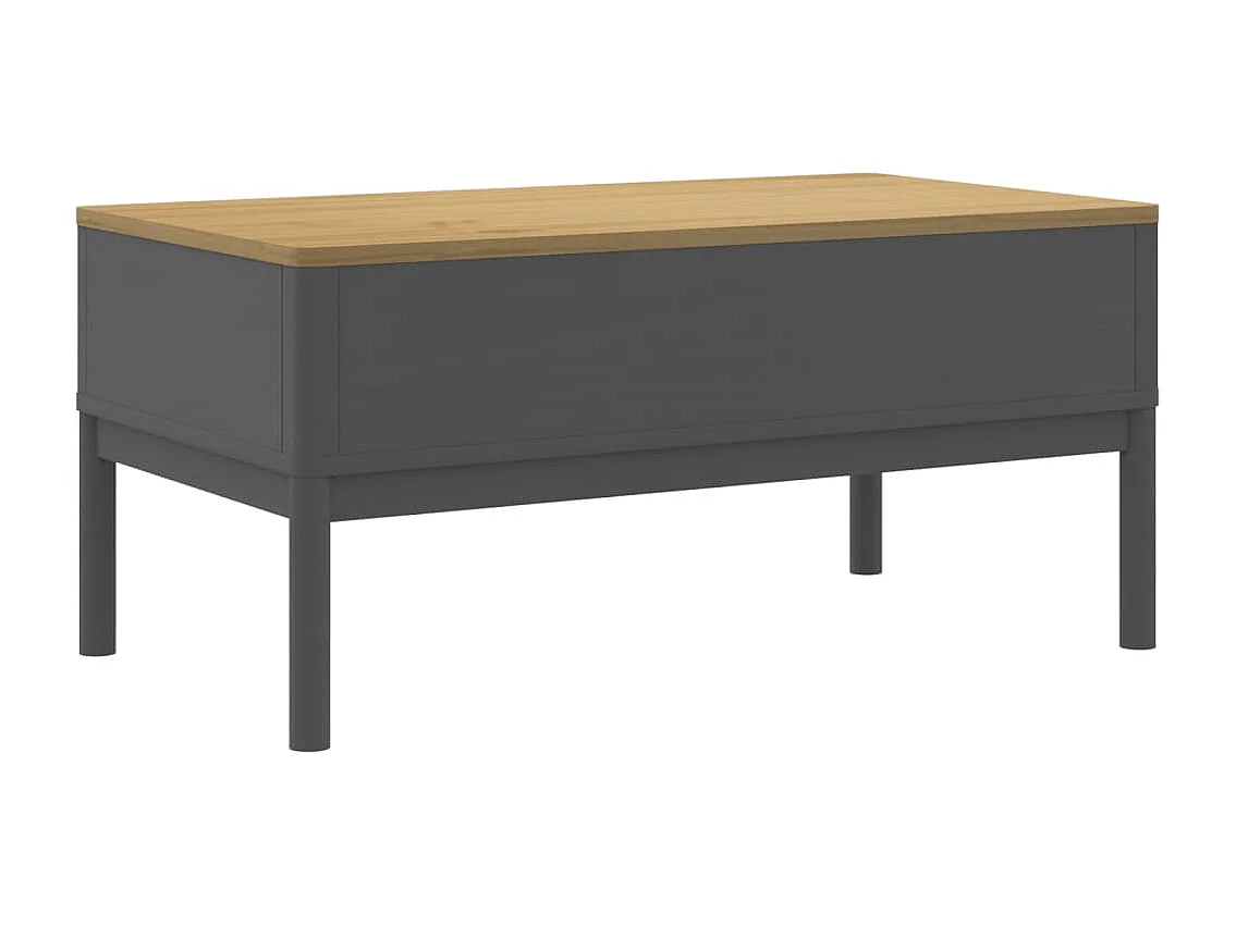 Mesa de centro FLORO madera maciza de pino gris 99x55,5x45 cm