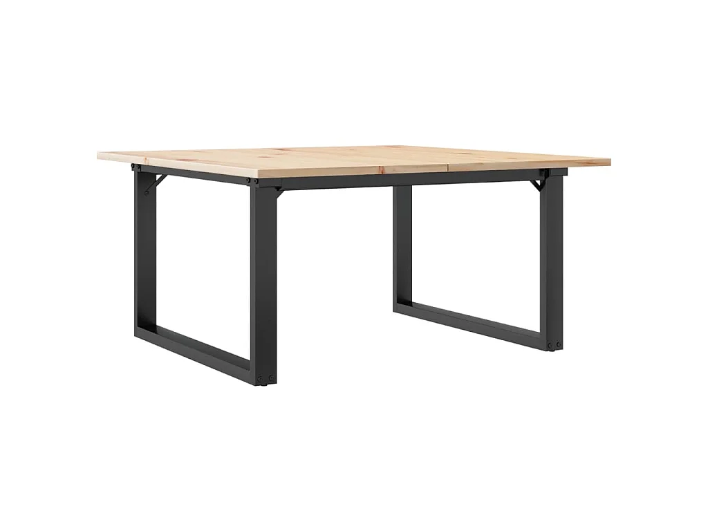 Salontafel O-frame 80x80x45 cm massief grenenhout en staal