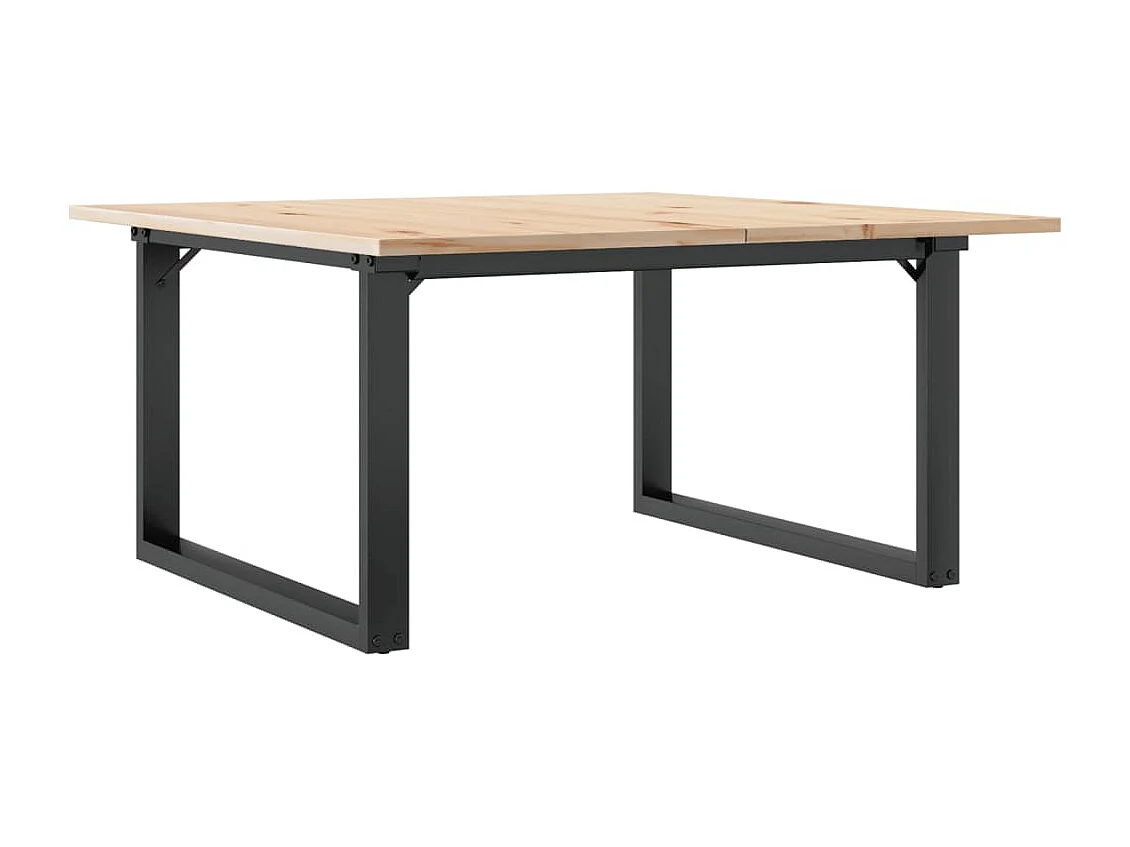 Salontafel O-frame 80x80x45 cm massief grenenhout en staal