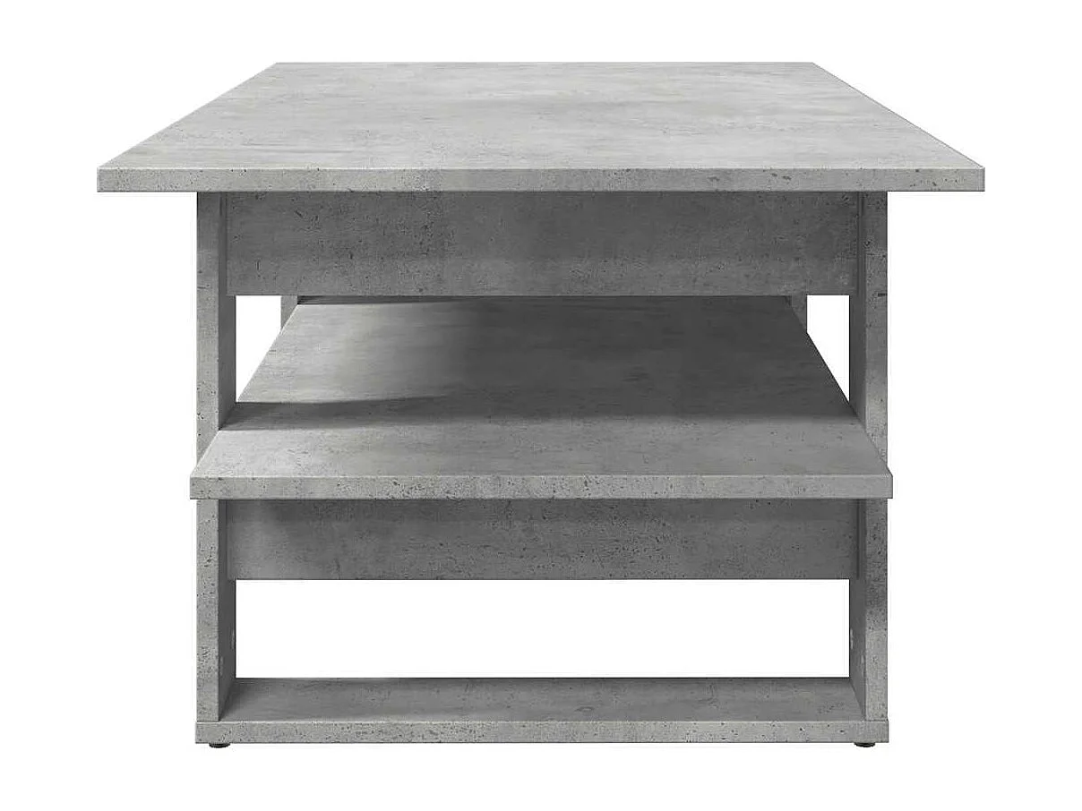 Table basse gris béton 102x55x42 cm bois d'ingénierie