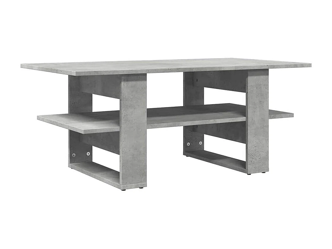 Table basse gris béton 102x55x42 cm bois d'ingénierie
