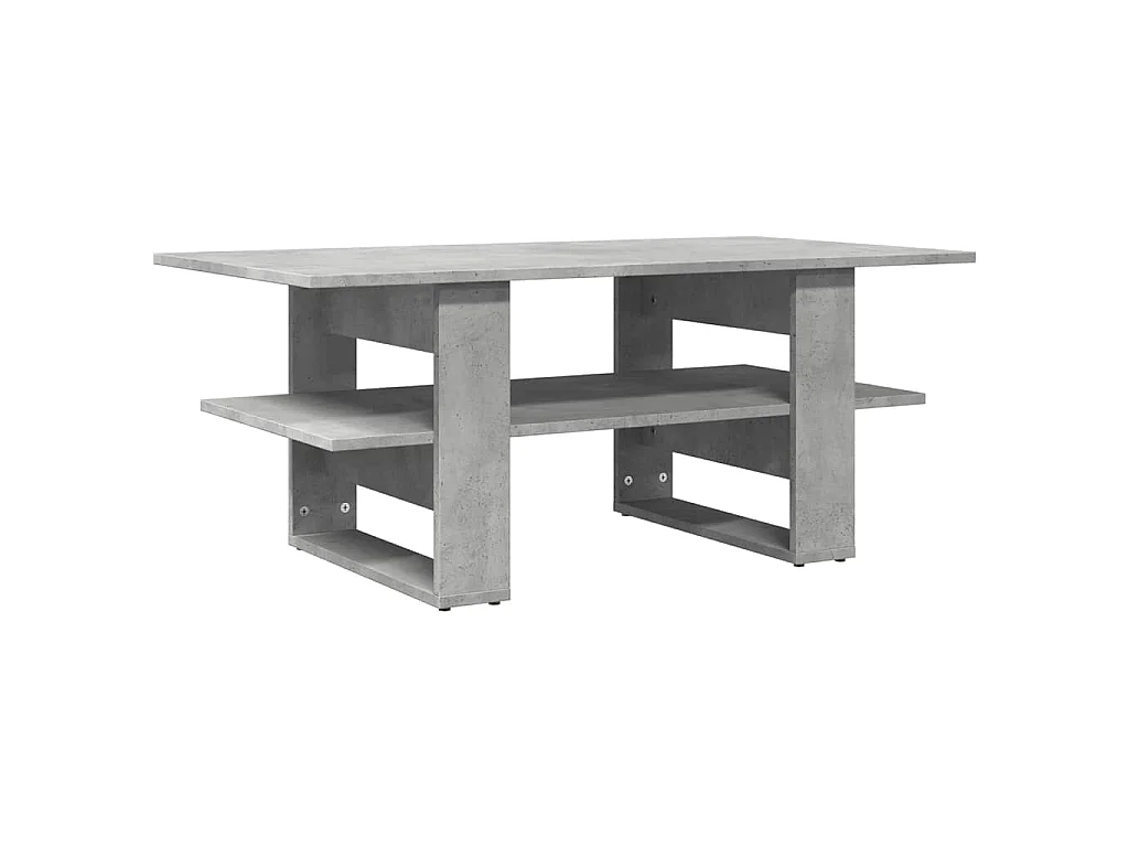 Table basse gris béton 102x55x42 cm bois d'ingénierie