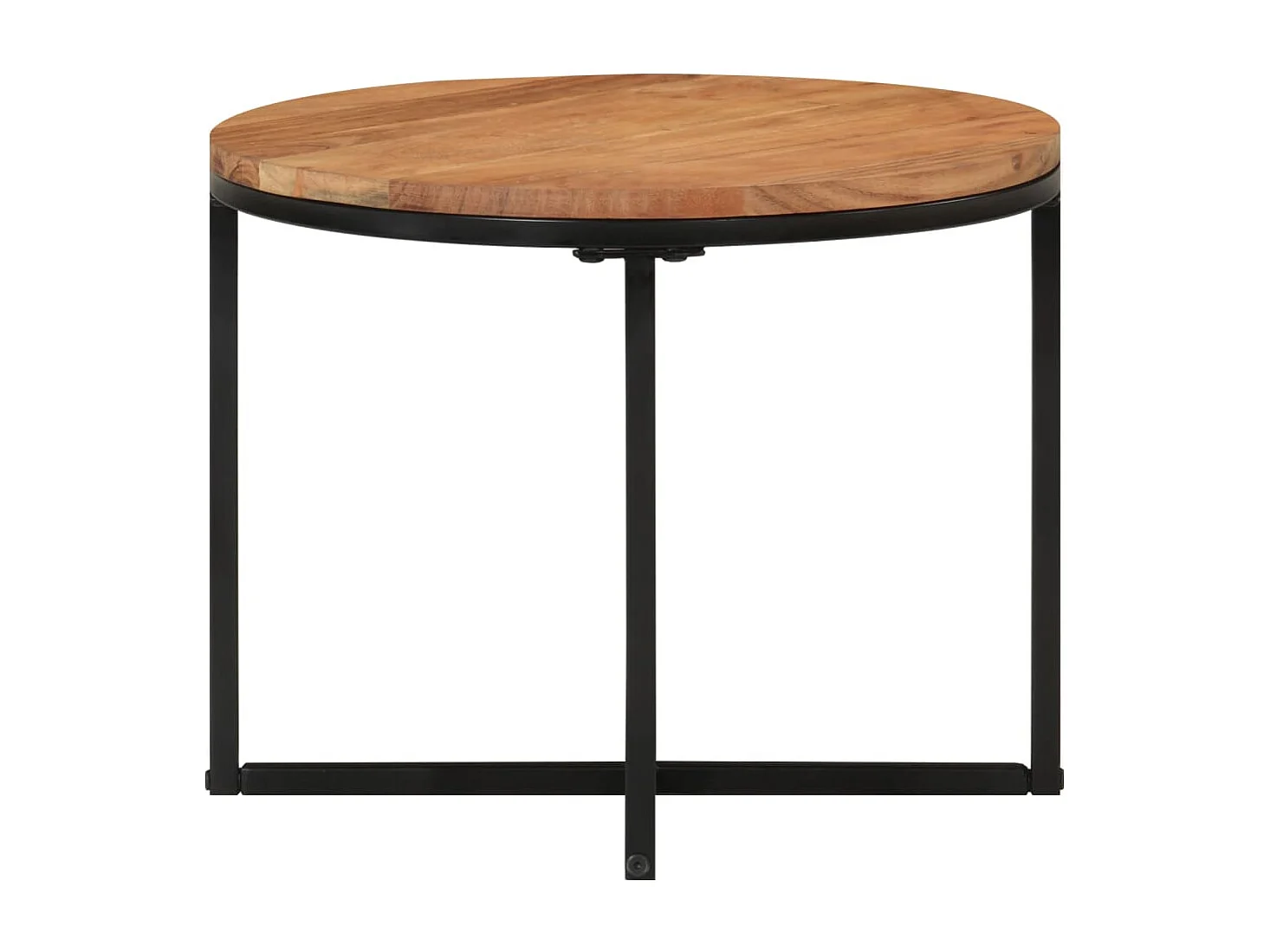Table basse 45x45x35 cm bois massif acacia et fer