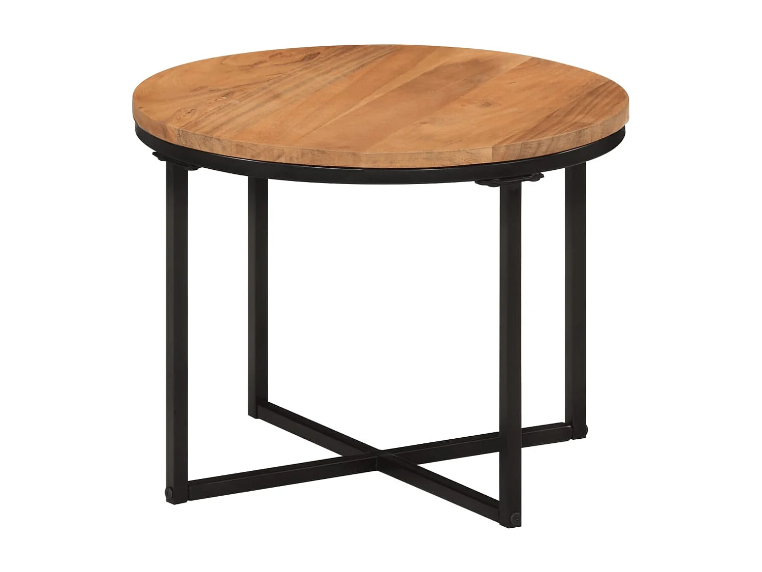 Table basse 45x45x35 cm bois massif acacia et fer