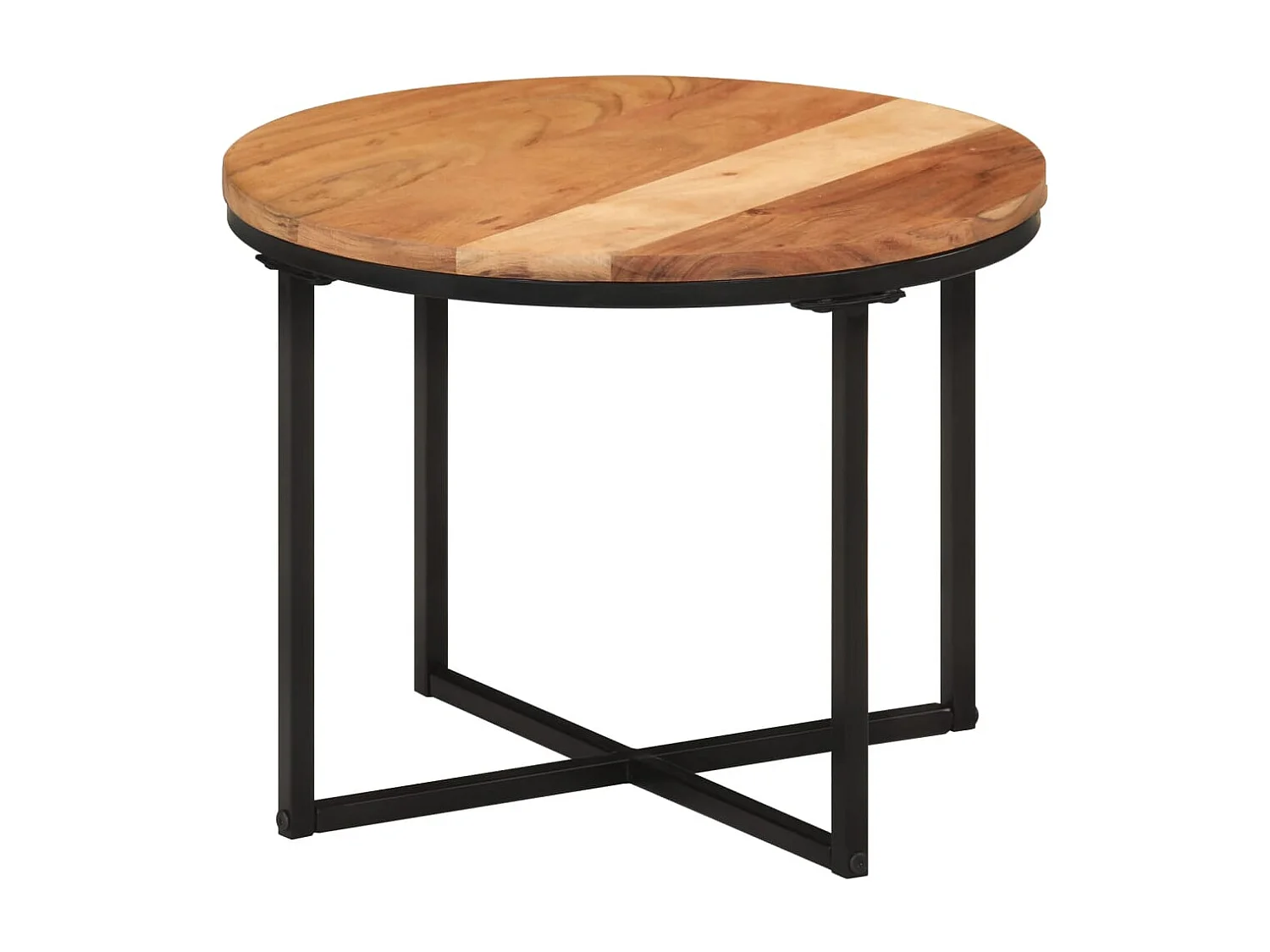 Table basse 45x45x35 cm bois massif acacia et fer