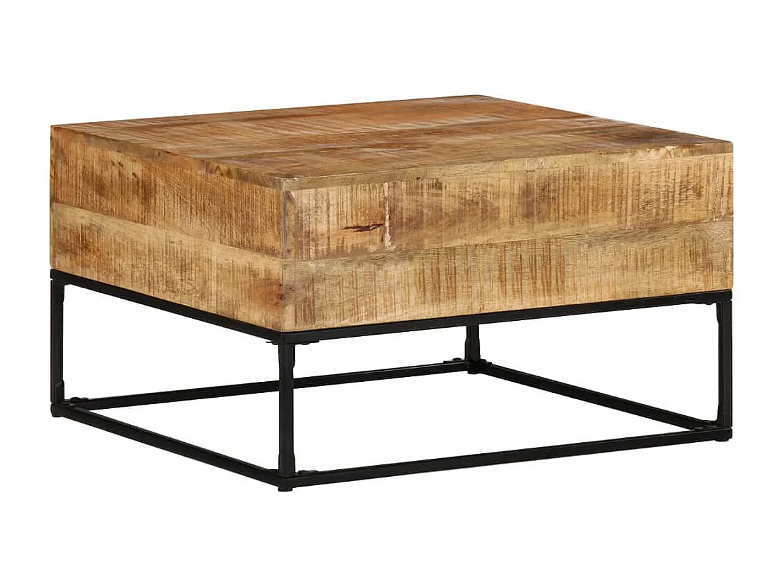Couchtisch 68x68x41 cm Raues Mangoholz