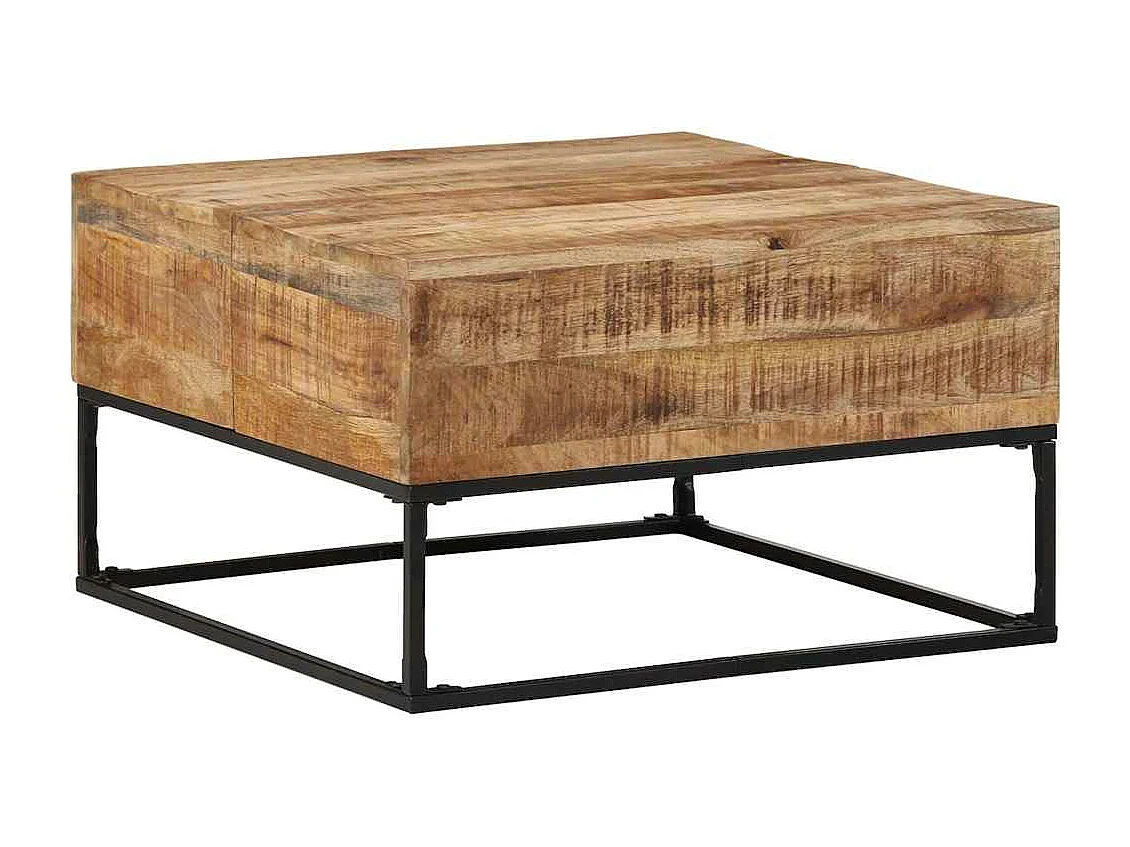 Table basse 68x68x41 cm Bois de manguier brut