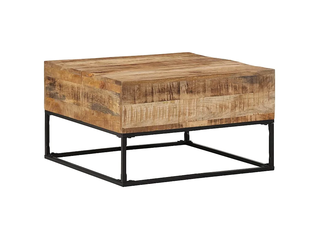 Couchtisch 68x68x41 cm Raues Mangoholz