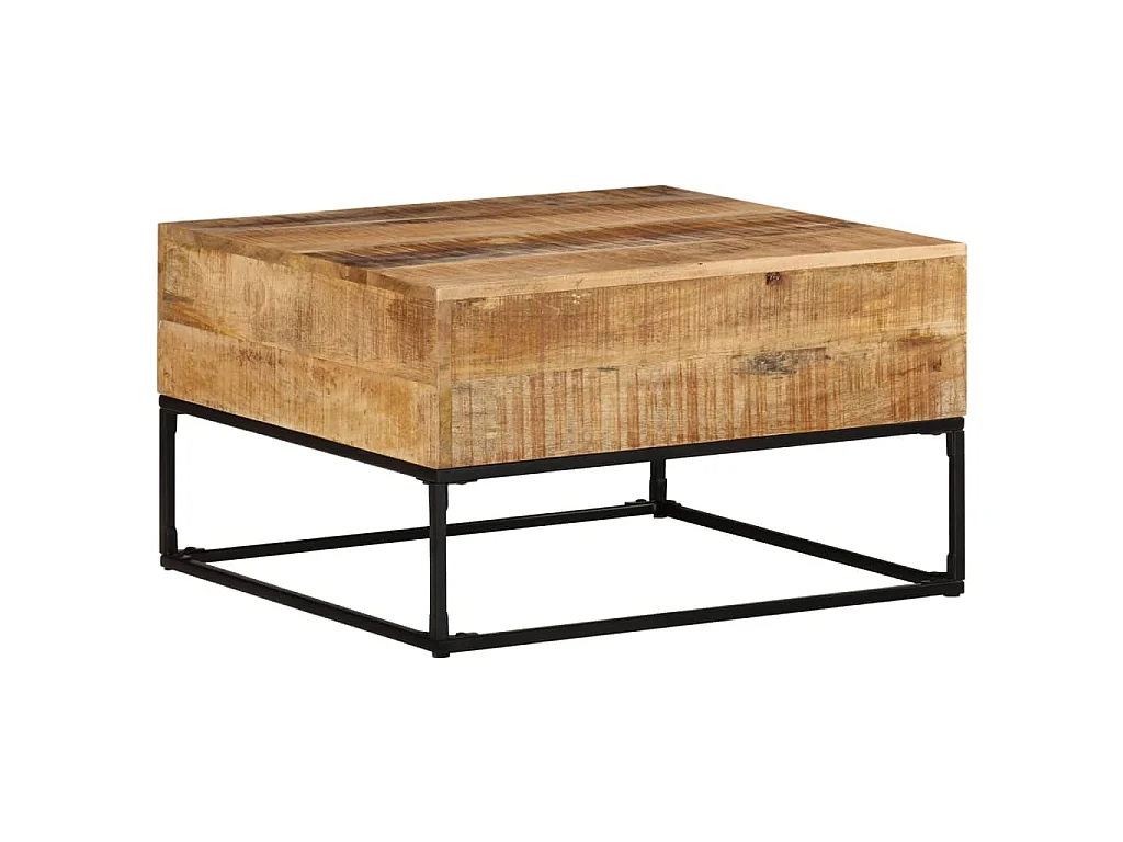 Couchtisch 68x68x41 cm Raues Mangoholz