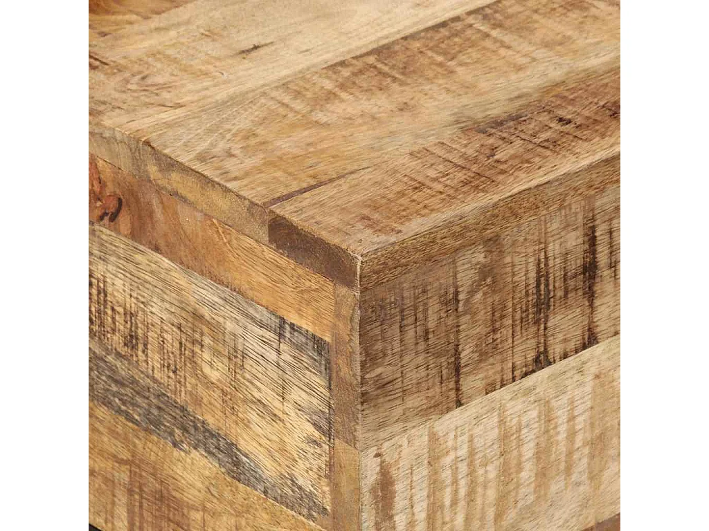 Couchtisch 68x68x41 cm Raues Mangoholz
