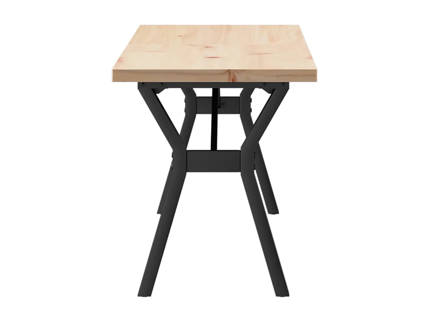 Table basse cadre en Y 160x40x45,5 cm bois de pin massif acier