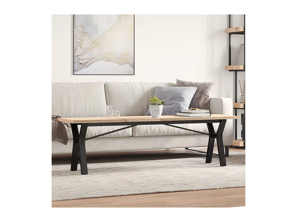 Salontafel Y-frame 160x40x45,5 cm grenenhout en staal