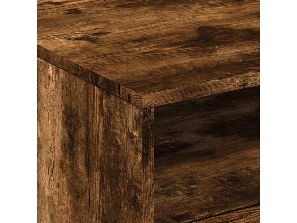 Table basse avec lumières LED chêne fumé 50x49x40 cm