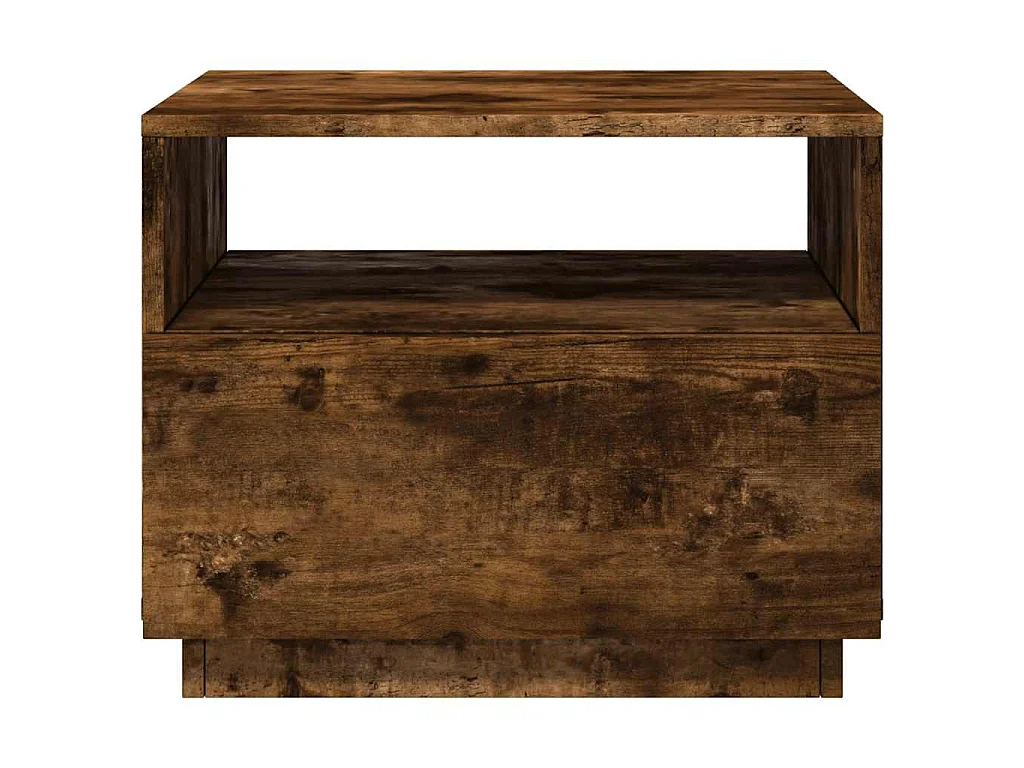 Salontafel met LED-verlichting 50x49x40 cm gerookt eikenkleurig