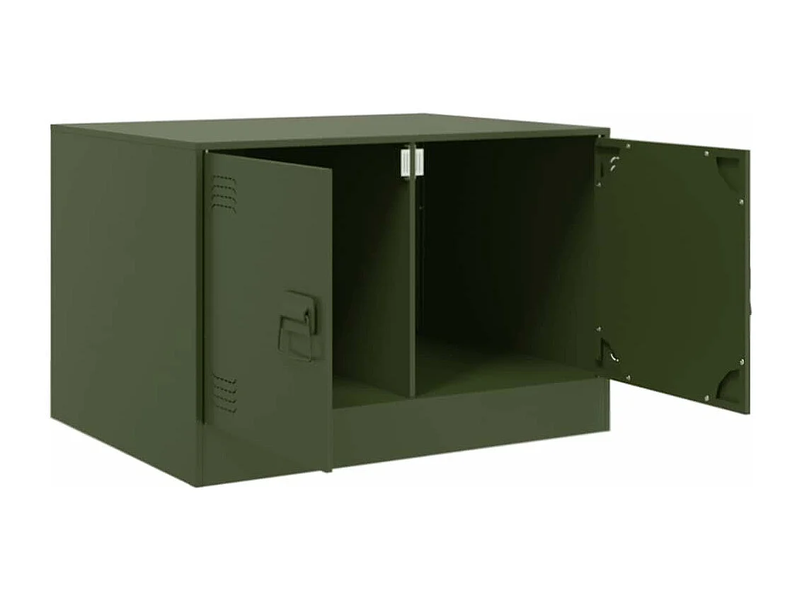 Salontafel 67x50x44 cm staal olijfgroen