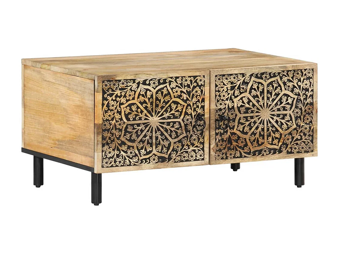 Mesa de centro de madera maciza de pino 80x50x40 cm
