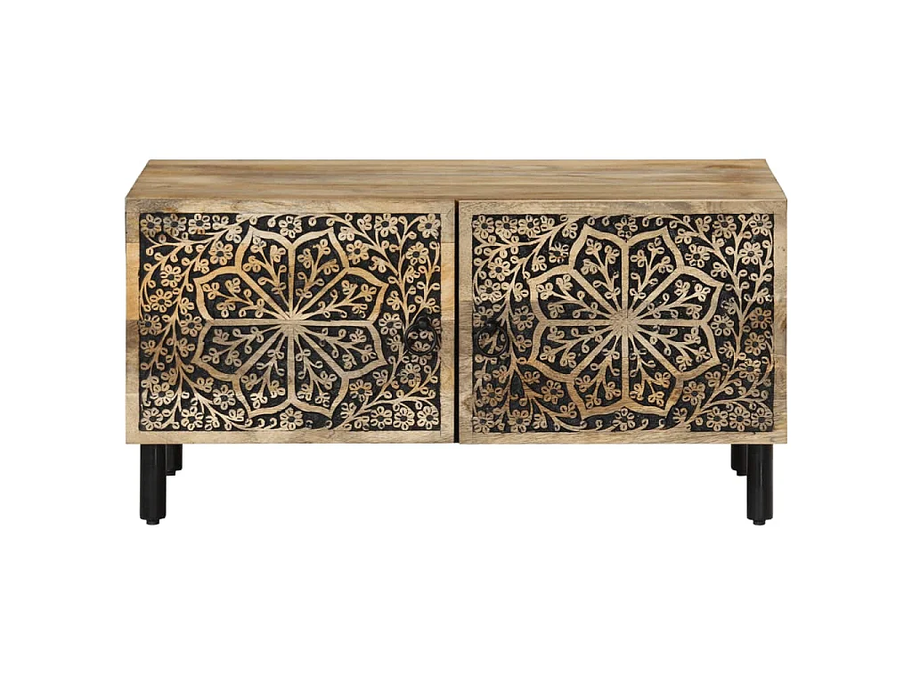 Mesa de centro de madera maciza de pino 80x50x40 cm