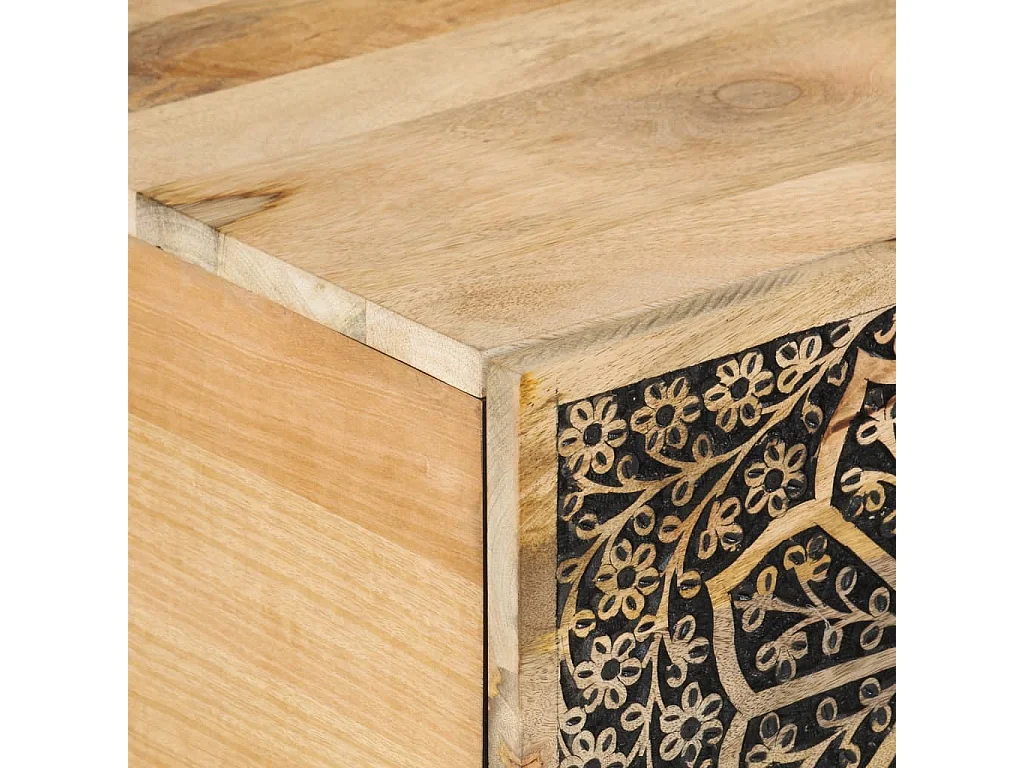 Mesa de centro de madera maciza de pino 80x50x40 cm