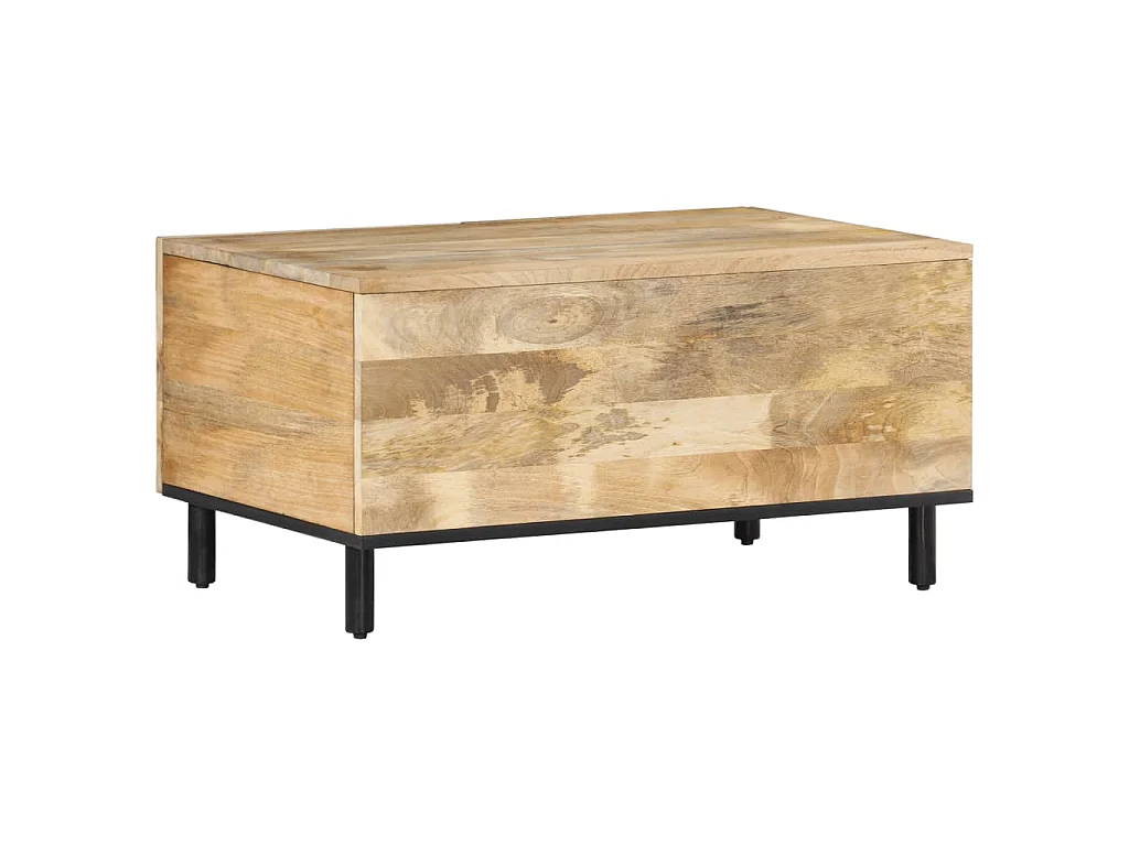 Mesa de centro de madera maciza de pino 80x50x40 cm