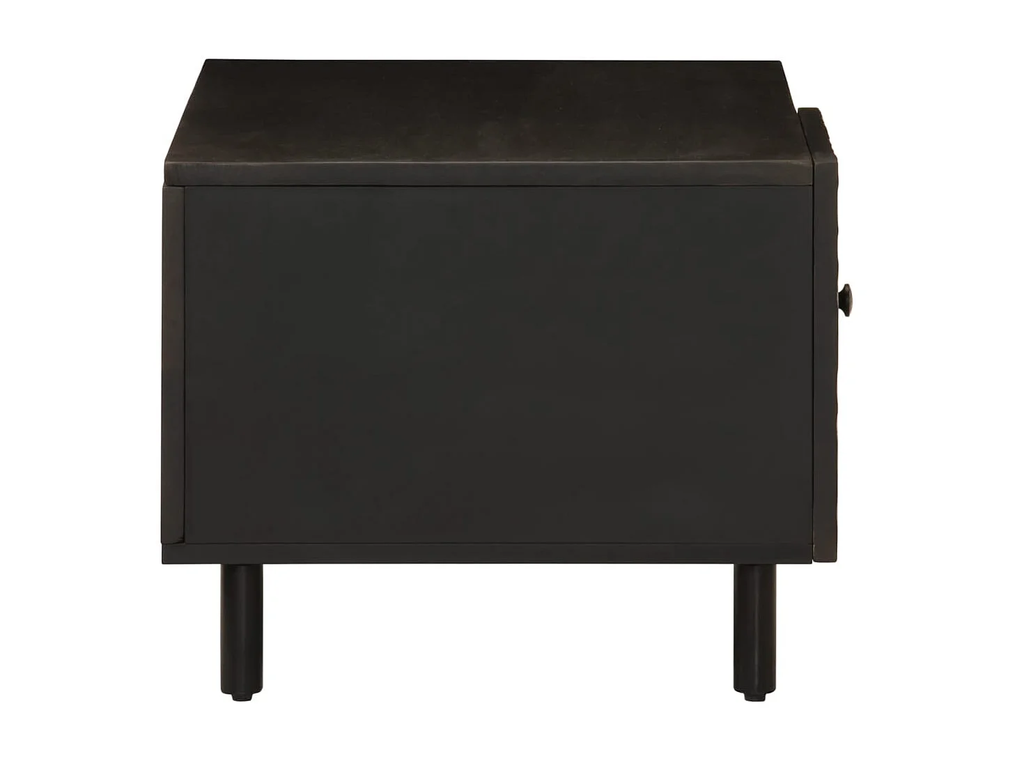 Couchtisch Schwarz 80x50x40 cm Massivholz Mango