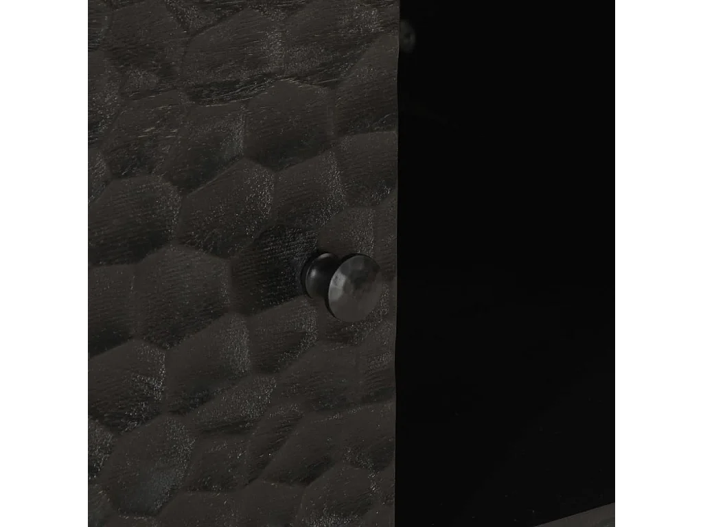 Couchtisch Schwarz 80x50x40 cm Massivholz Mango