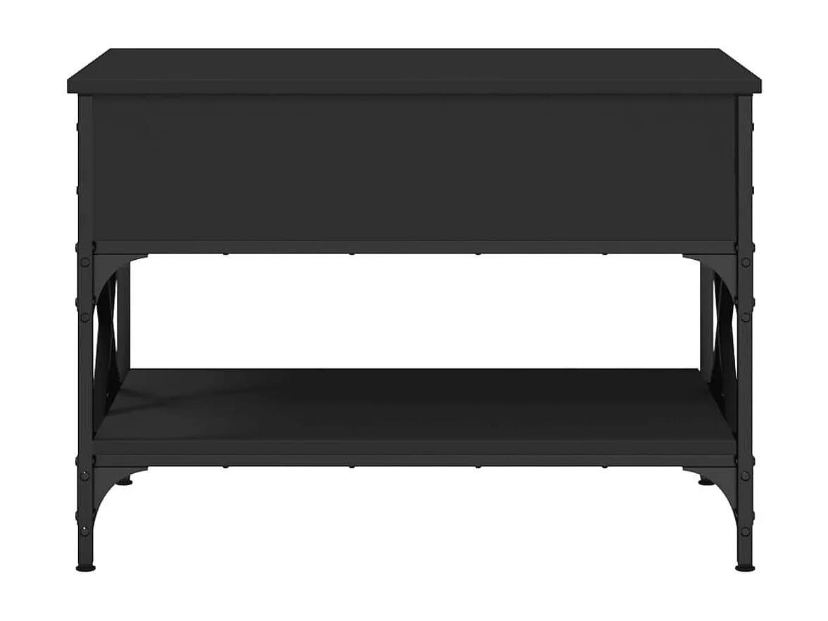 Table basse noir 70x50x50 cm bois d'ingénierie et métal