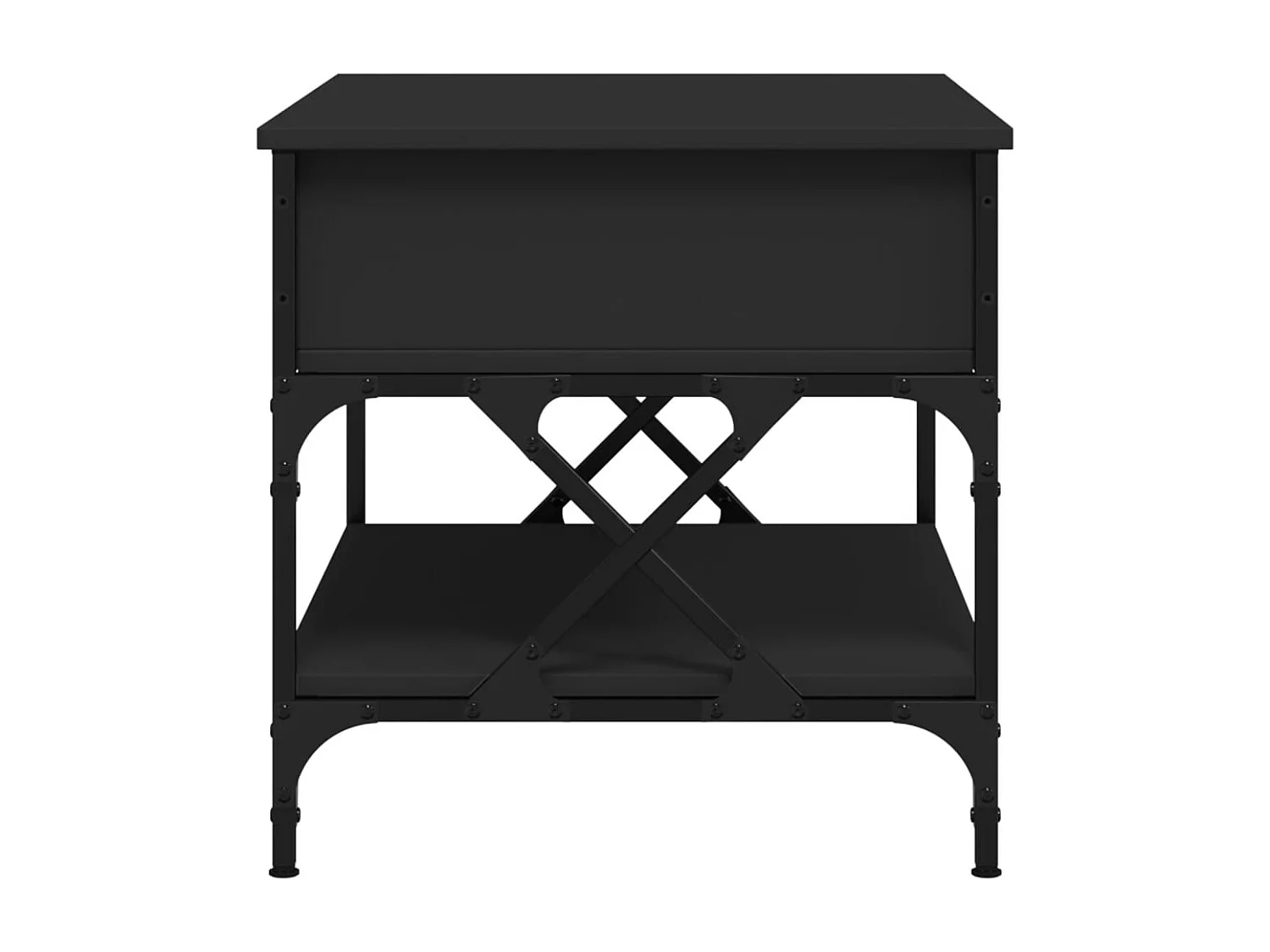 Table basse noir 70x50x50 cm bois d'ingénierie et métal