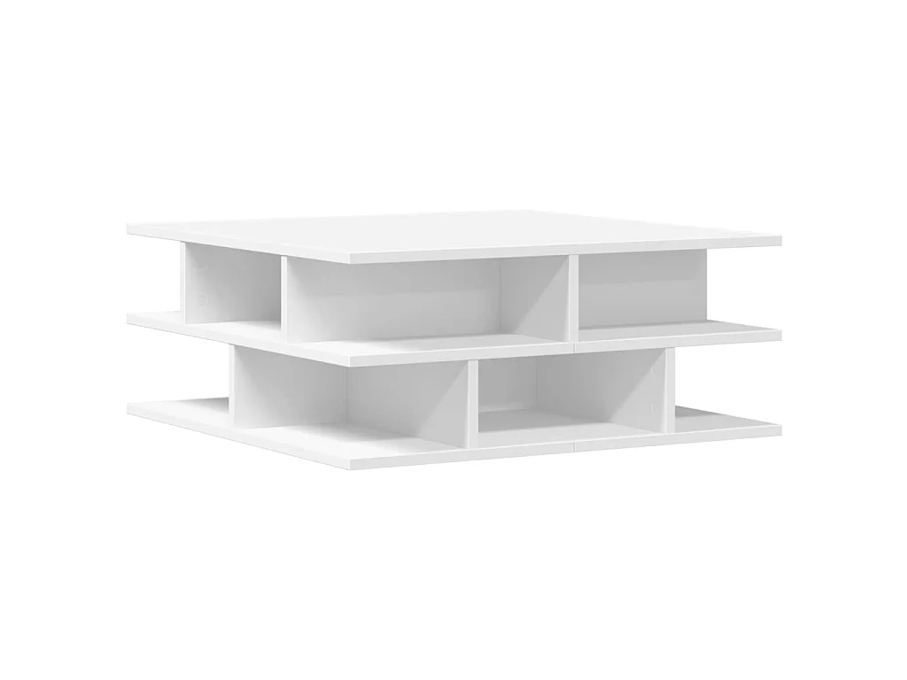 Table basse blanc 70x70x29 cm bois d'ingénierie