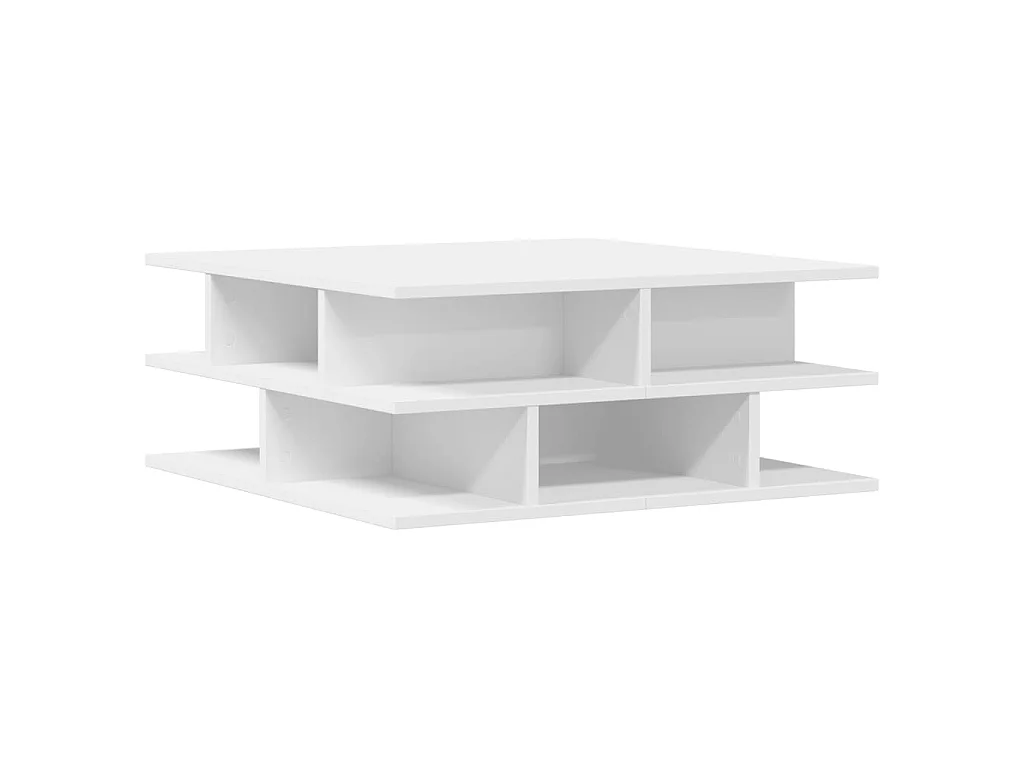 Table basse blanc 70x70x29 cm bois d'ingénierie