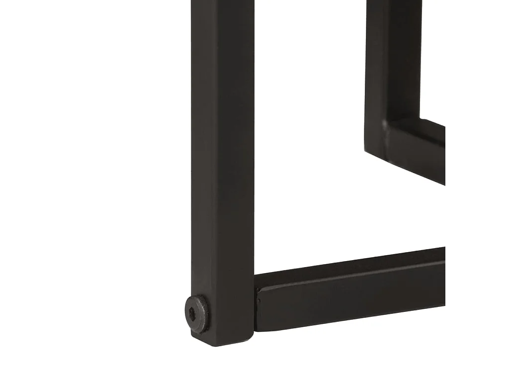 Tables basses gigognes 3 pcs bois massif d'acacia et fer
