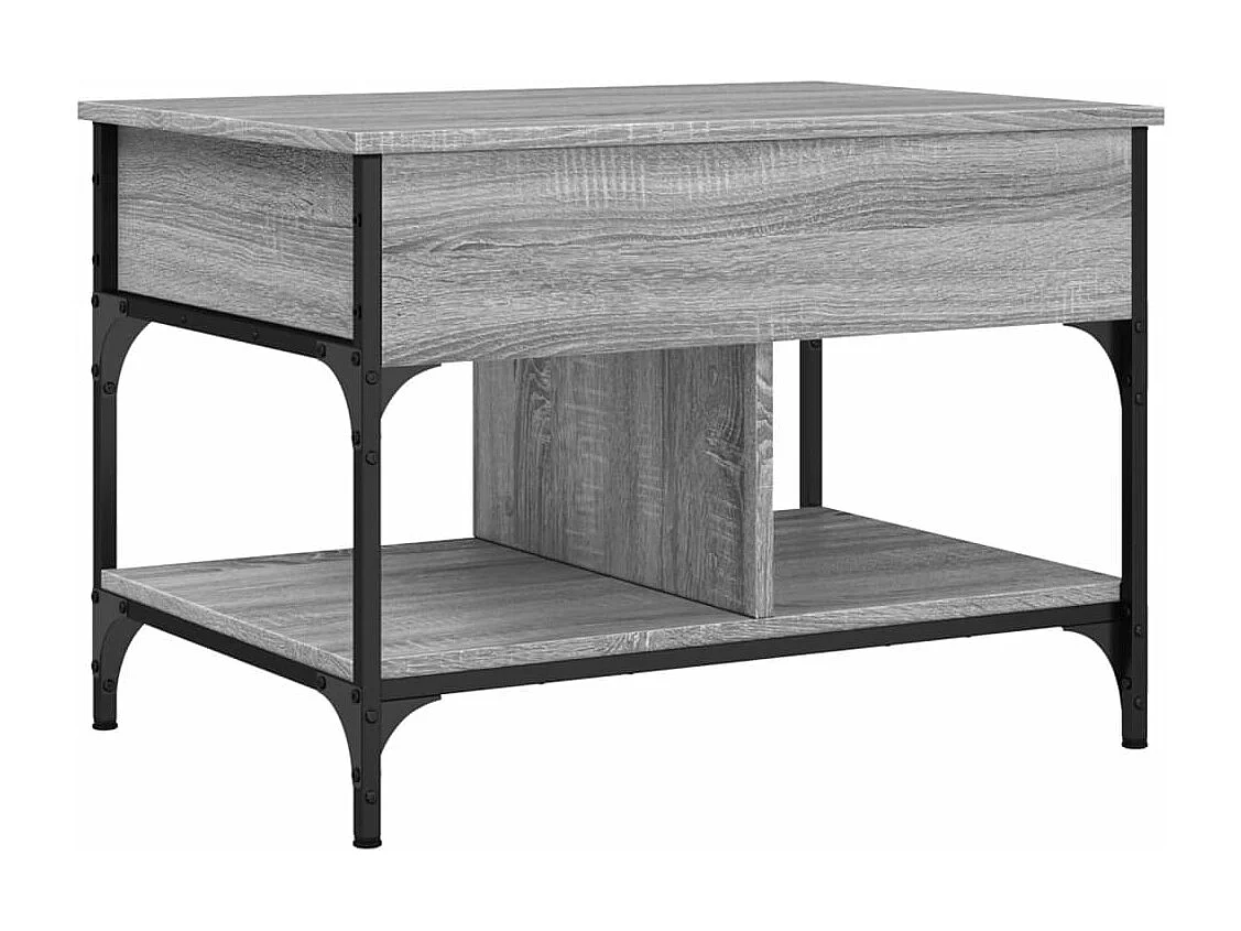 Tavolino Salotto Grigio Sonoma 70x50x50 cm Multistrato Metallo