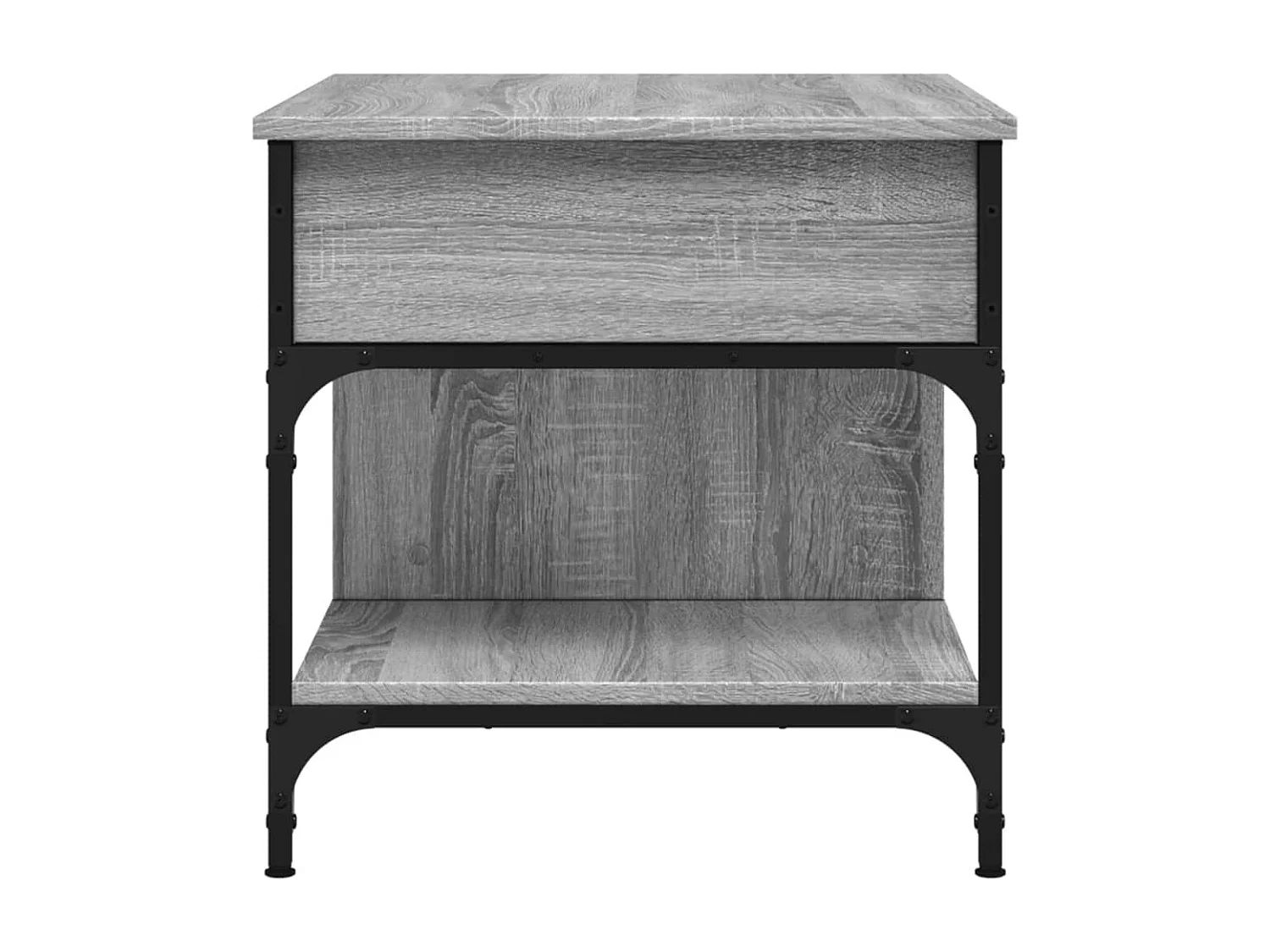 Tavolino Salotto Grigio Sonoma 70x50x50 cm Multistrato Metallo