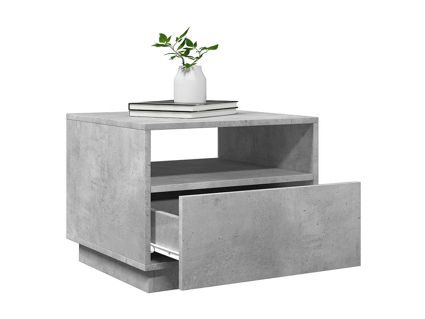 Salontafel met LED-verlichting 50x49x40 cm betongrijs